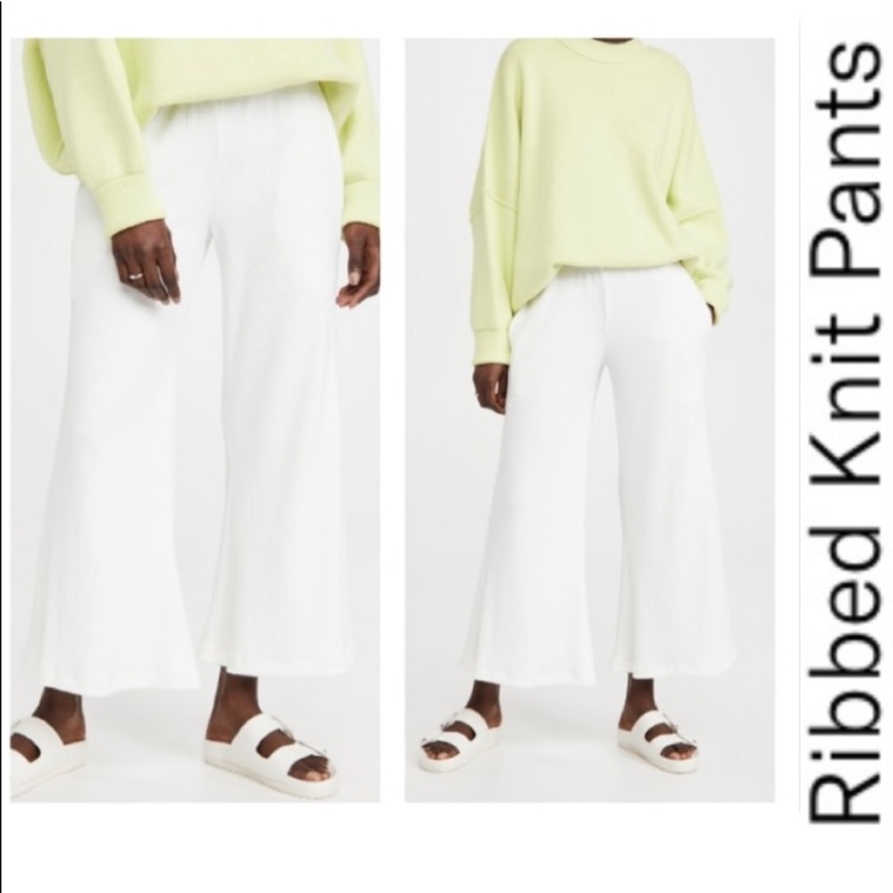 AASK -NY - White Ribbed Pants -M- Made in USA 🇺🇸